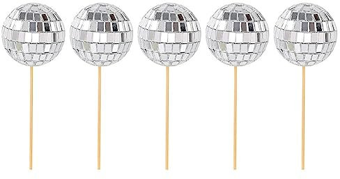pulunto Discokugel-Kuchenaufsätze, Disco-Kuchenschild, Abschlussball-Dekoration, Discokugel-Picker, Disco-Kugel-Dekoration, 70er-Jahre-Party, Clubzubehör