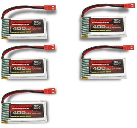 Roaring Top 1S 400 mAh 3.7 V 25C Lipo Battery with JST Plus for Quadcopter Helicopter Drone Quadcopter FPV Model Racing HS230 H108 H107 HS170