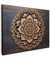 MuchoWow© Bild auf Leinwand 70x50 cm Schlafzimmer Bilder Wand Deko Wohnzimmer Modern Wanddeko Bilderwand Geschenk Mandala - Holz - Blumen - Braun