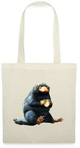 Spreadshirt Fantastic Beasts Niffler Beschützt Münze Stoffbeutel, One size, Natur