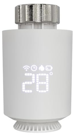 Fulluky Termostato inteligente para radiador Zigbee 3.0, producto adicional WiFi compatible con Alexa, Google Home, termostato Smart TRV, control mediante aplicación (Zigbee 3.0)