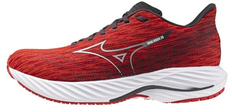 Mizuno Mens Wave Rider 28 Running Shoe, High Risk Red-White, 11 UK