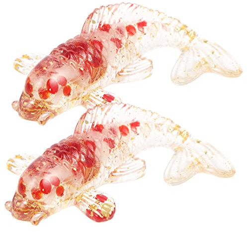 SAFIGLE 2piezas Figura De Pez De Cristal Decoración De Mesa Carpa Miniatura Resistente Agua para Oficina Hogar Escritorio