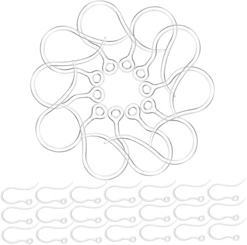NUOBESTY 50Pcs Korean Version Pendant Supplies DIY Ear Jewelry Supplies Earring Large Crafting Supplies Manual Hook Jewelry Earring Hooks No Earring Accessories Bracket