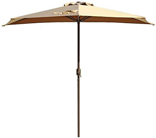 asdchZen Sombrillas De Jardín Al Aire Libre Sombrillas Patio Balcón Medio Paraguas Semicircular, Parasol Semicircular Circular Para Jardín Al Aire Libre Pequeña Terraza