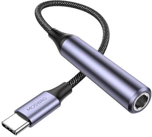 MOSWAG USB Type C to 6.35mm Headphone Adapter, 1/4 TRS Female to USB C Audio Cable, USB C to 6.35mm Decoding Audio Cable Compatible with Amplifiers, Mixers, Smartphones, Laptop, 6.35mm Headphones
