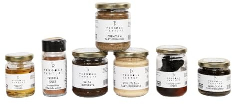 Pergola Tartufi Deluxe Set: Salsa, Vellutata, Cremosa, Polvere, Miele, Tartufo Salamoia e Carpaccio