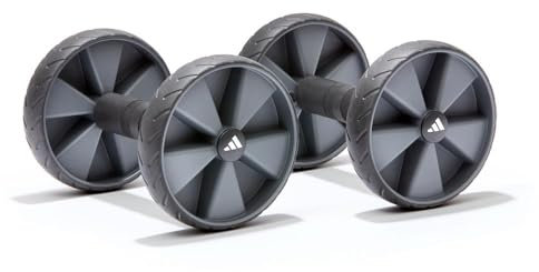 adidas ADAC-11604GR Core Roller Bauch- und Brusttraining, Doppelachsrolle, Grau