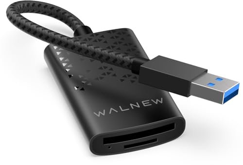 WALNEW Micro SD Card Reader with Dual Slots, High-Speed USB 3.0 Memory Card Reader for Mac OS,Windows,Android on PC,Laptop,and Camera,Support SD/SDXC/SDHC/Micro SDXC/TF/Micro SDHC/UHS-II Cards
