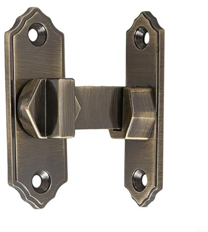 CWOQOCW Loquet de porte en acier inoxydable à 90 degrés, loquet de porte coulissante à 90 ° pour abris de jardin, abris de rangement, toilettes, balcons (bronze)