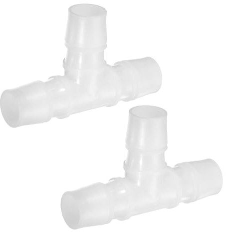 PATIKIL Raccordo Portagomma T Plastica 3/4 2Pz Raccordo T Uguale Forma T 3 Vie Giunto Splicer Mender Adattatore Unione Incrocio Diviso Barb per Tubo Aria Acqua Gas, Trasparente