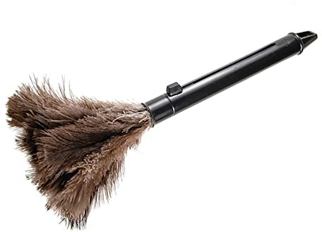 Plumero Portátil Compacto Marrón 41cm Longitud Total Mini Plumero para Oficina