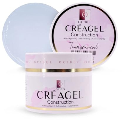 OCIBEL - CréaGel Construction Formule Thixo UV/LED 50 g - Transparent pour Manucure, Faux Ongles et Nail Art