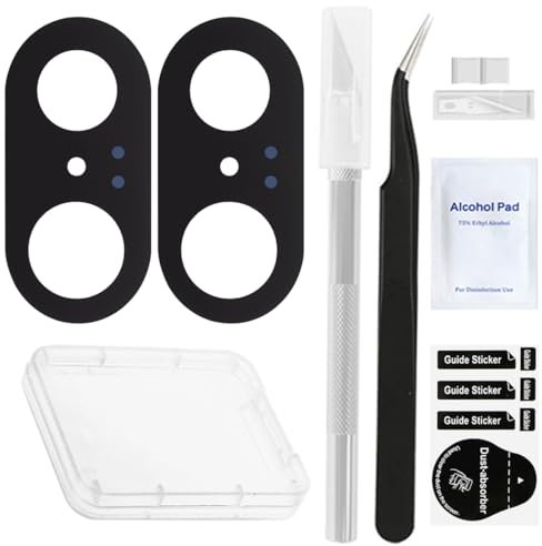 ZHUROUPU 2 PCS for Google Pixel 8 Rear Back Camera Lens Glass Replacement with Adhesive Pre-Installed Compatible for Google Pixel 8 6.2 Inch G9BQD GKWS6 with Professional Repair Tools (Black)