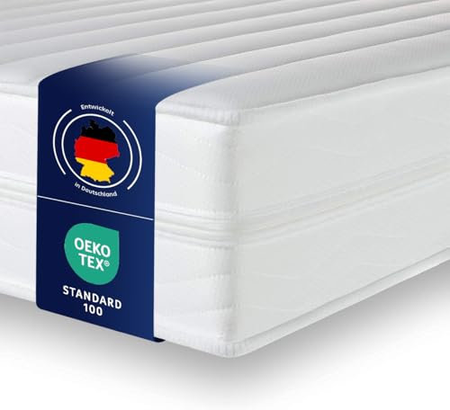 Träumegut24 Taschenfederkern Matratze 100 x 200 cm | 21 cm Höhe | Größe + Härtegrad wählbar | 7-Zonen-System für ergonomisches Liegen | Oeko-TEX Zertifiziert | (100x200, H2)