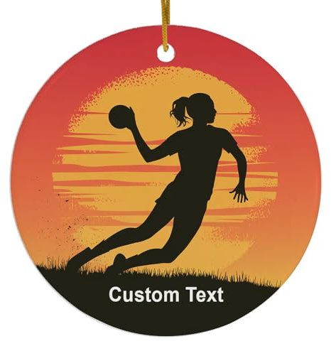 Runde Weihnachtsdekoration Handball Weihnachtsdeko Keramik Weihnachten Deko Anhänger Klassische Xmas Keramik Für Souvenir Geschenk Autoinnenräume