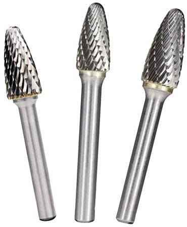 Limas rotativas, vástago de 6mm, rebabas rotativas de doble corte, rebabas de carburo estilo E/F for herramienta rotativa Dremel, herramienta manual de fresado de madera, 1 Uds.(F Type 18x06mm)