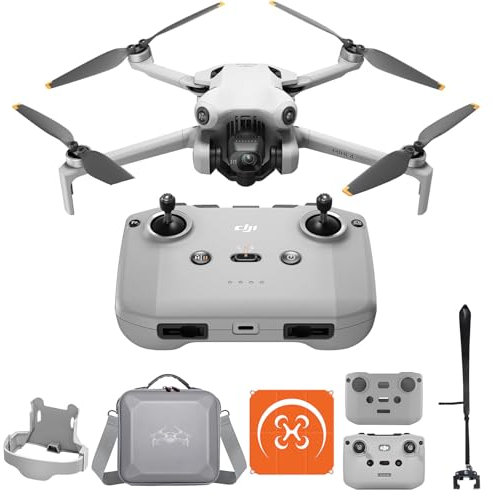 DJI Mini 4 Pro (mando a distancia DJI RC-N2) con accesorios, mini dron plegable con cámara de vídeo 4K HDR para adultos, menos de 249 g, 34 minutos de vuelo, alcance de transmisión de vídeo, C0
