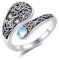 Baum des Lebens Ring 925 Sterling Silber Keltischer Knoten Mondstein Verstellbarer Löffel Offener Daumen Ring Lebensbaum Schmuck Geschenke für Damen Frauen Mädchen Mutter Lebensbaum Liebhaber