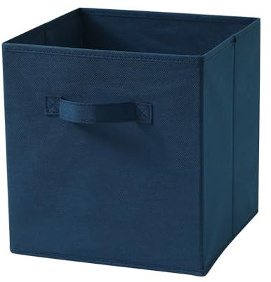 Generisch Aufbewahrungsbox aus Stoff, 27 x 27 x 28 cm Aufbewahrungskiste, Aufbewahrungsbox Faltbare mit Griffe Ordnungssystem Korb für Schrank Regal Spind, Aufbewahrungswürfel, Faltbox (Die Marine)