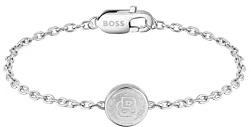 BOSS Jewelry Halskette für Herren Kollektion DOUBLE B COIN aus Edelstahl mit einem Charm in Münzform - 1580761