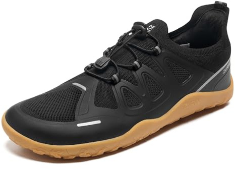 YOLIS Herren Breite Barfußschuhe Traillaufschuhe Zero-Drop Sohlen Wanderschuhe rutschfest Fitnessschuhe Komfort Leicht Laufschuhe Trekking Turnschuhe