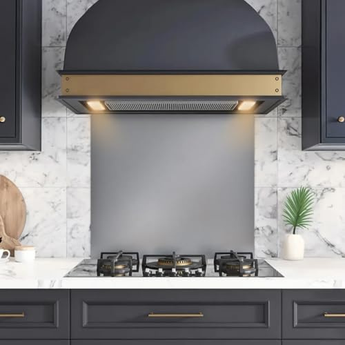 eR Home 600x650MM Stainless Steel Splashback for Kitchen With Brushed Finish, 1mm Thick Kitchen Splashback for Cooker with Adhesive/Glue included | Easy to Install & Clean