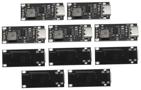 sourcing map 10Pcs IP2312 Charging Module Type-c USB 5V to 4.35V 3A Lithium Battery Charger Module Charging Board, Black