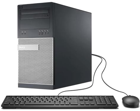 Dell Optiplex 990 Mini Tower Desktop Computer, Intel Core i7-2600, 8GB RAM, 500GB SSD, WiFi, Bluetooth, US QWERTY-Tastatur, Windows 11 Pro (Generalüberholt)