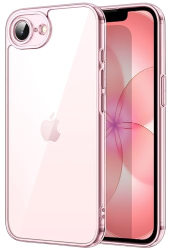 JETech Cover per iPhone 17e/16e, Anti-Ingiallimento, Rosa chiaro | Protezione Antiurto, Retro in PC Rigido Antigraffio, Custodia Bumper TPU Trasparente Resistente