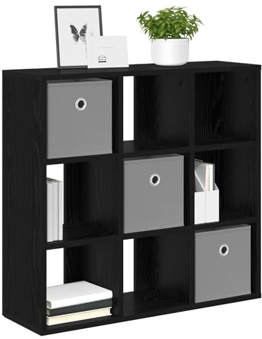 vidaXL Sideboard Schwarz Eichen-Optik 73,5 x 24 x 69,5 cm, Wohnzimmer Sideboard, moderner Stauraum, viel Platz zum Organisieren, Robustes freistehendes Möbelstück