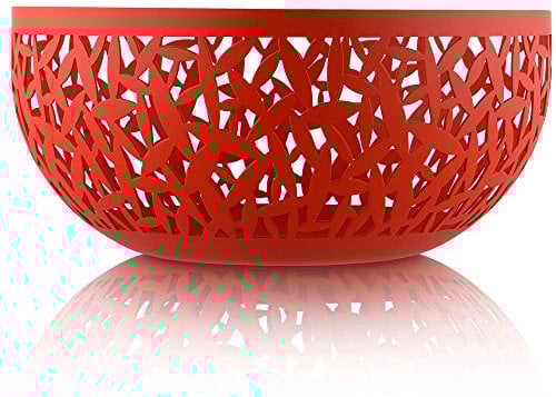 Alessi MSA04 R Cactus Fruttiera in Acciaio Colorato con Resina Epossidica, Ø 21 cm, Rosso