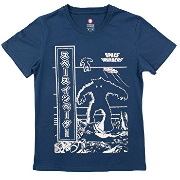 Space Invaders Official Cabinet T-Shirt, Blue, S