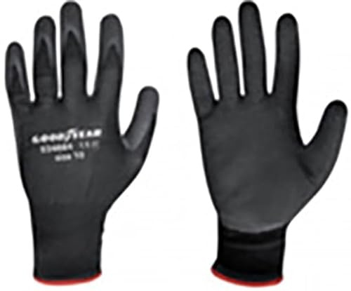 Goodyear PU-Handschuhe und Latexschaum, Handfläche, Größe 10, Farbe schwarz, Arbeitshandschuhe