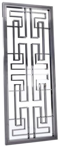 Casa Padrino Luxus Edelstahl Wandspiegel Silber 85 x 6 x H. 220 cm - Designer Spiegel - Garderobenspiegel - Wohnzimmer Spiegel