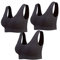 Lemef Damen Seamless Sport BH mit Merfarben Wohlfühl-BH, 3*schwarz, 3XL