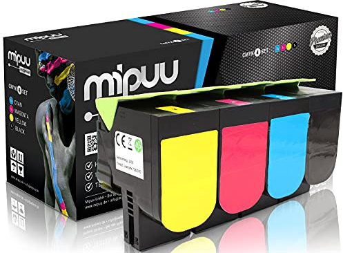 Mipuu 4 Toner kompatibel zu Lexmark 71B20K0 71B20C0 71B20M0 71B20Y0 (Schwarz, Cyan, Magenta, Gelb) für CS317dn CS417dn CS517de CX317dn CX417de CX517de Farblaserdrucker