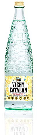 Vichy Catalan - Agua mineral espumosa - 32 oz (1 litro) (12 botellas de vidrio)