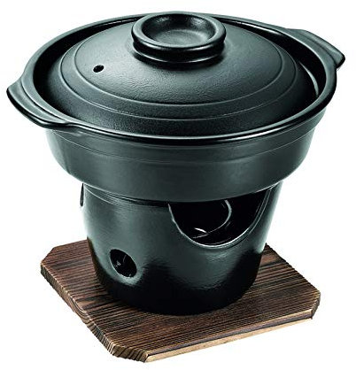 Pearl Metal HB-5221 Sukiyaki Topf mit Herd-Set, Keramik Wagokoro Kaiseki