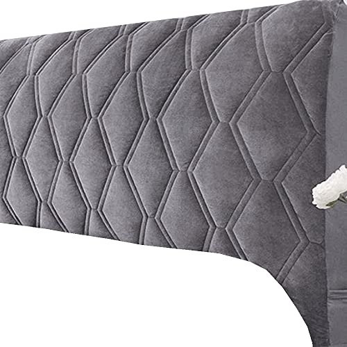XTHY Kopfteilbezug Bett 180/140 /200/160/220 Gepolstert Bettkopfteil Kopfteil Hussen Boxspringbett Bett Kopfteil Bezug Samt Beige mit Braun
