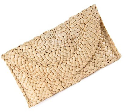 Apradas Straw Evening Clutch Purse Straw Crossbody Bag Summer Beach Bags for Women Straw Woven Envelope Bag Party Totes for Evening Party
