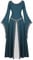 Hengzhifeng Renaissance Costume Women Medieval Dress Queen Gown Retro Role Play Dress Up (Large, Dark Green)