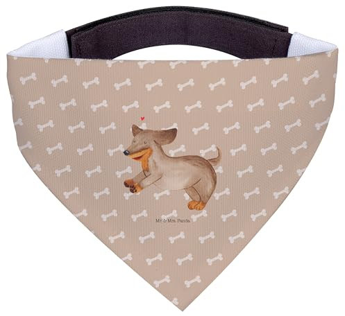 Mr. & Mrs. Panda Hundehalstuch S Hund Dackel - Geschenk, Braun, Hunde, Halstuch, Sprüche, Herz, Kleine, Tuch