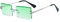 YUELUQU Retro Rimless Rectangle Sunglasses for Women Men Transparent Glasses Y2K Vintage Eyewear (Silver green)