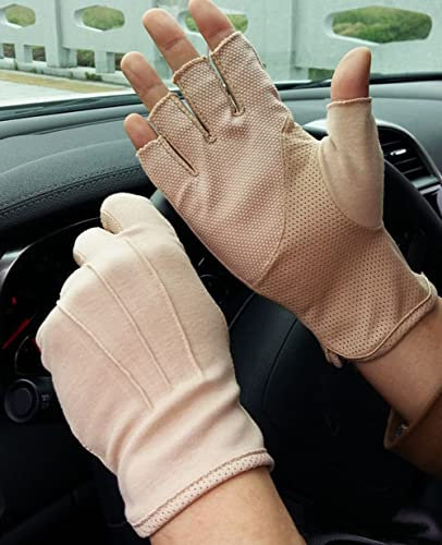 Hommes Gants de Conduite sans-Doigts Protection Solaire Gants Antidérapants Écran Tactile Cyclisme Gants Moufles Femmes Mitaines Mesh Respirant Cool Gants pour Le Sport Gym Running Work Moto Voyage