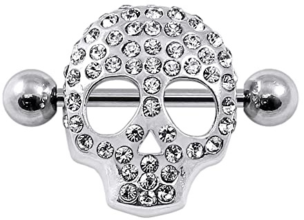 AZARIO LONDON Brustwarzenpiercing / Brustwarzenpiercing mit mehreren Edelsteinen, 14 g, Zirkonia, Zirkonia