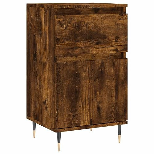 vidaXL Sideboard, Kommode mit viel Stauraum, Mehrzweckschrank Anrichte für Wohnzimmer, Schrank Beistellschrank Eisenbeine, Räuchereiche Holzwerkstoff