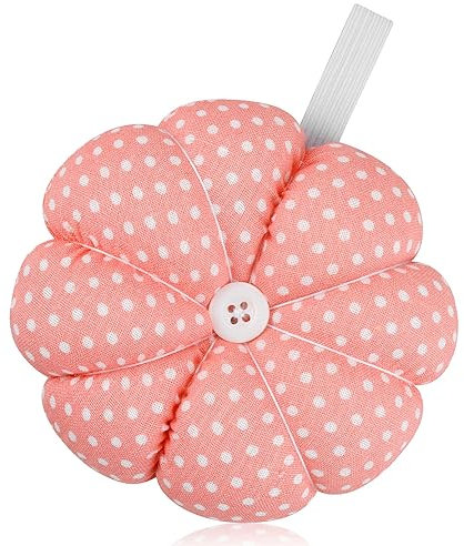 Rumyve Pin Cushion with Wristband,1 Wearable Pumpkin Sewing Needle, DIY Crafts, Embroidery Sewing Accessories, Wrist Pincushion (Pink)