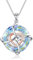 YAFEINI Wikinger Schmuck für Damen Silber 925 Keltischer Knoten Kette Wikinger Crystal Halskette Anhänger Irischer Schmuck Geschenke für Mutter Tochter (Nordlichter)