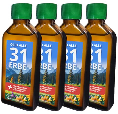 Rebeca Shop Olio D'Erbe 31, Miscela Oli Essenziali per Diffusore, per Massaggi e Aromaterapia, Tonificante, Rilassante, Flacone da 100ml olio 31 erbe (4)